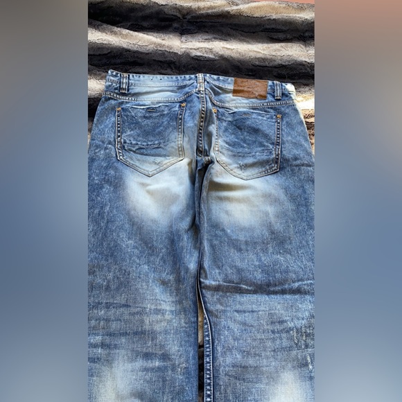 Mens AKOO 36/32 Slim Straight Fit Jeans - Picture 5 of 5